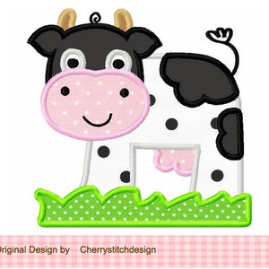 Cow Farm animal machine embroidery applique