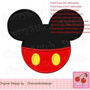 Embroidery Mickey Machine Embroidery Applique Design image 1