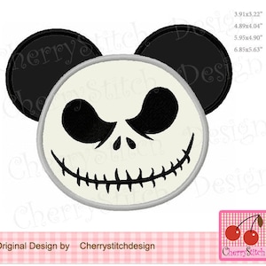 Halloween Jack Skellington Mickey Machine Embroidery Applique Design