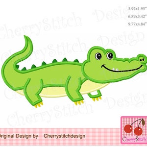 Alligator embroidery applique design AN0186