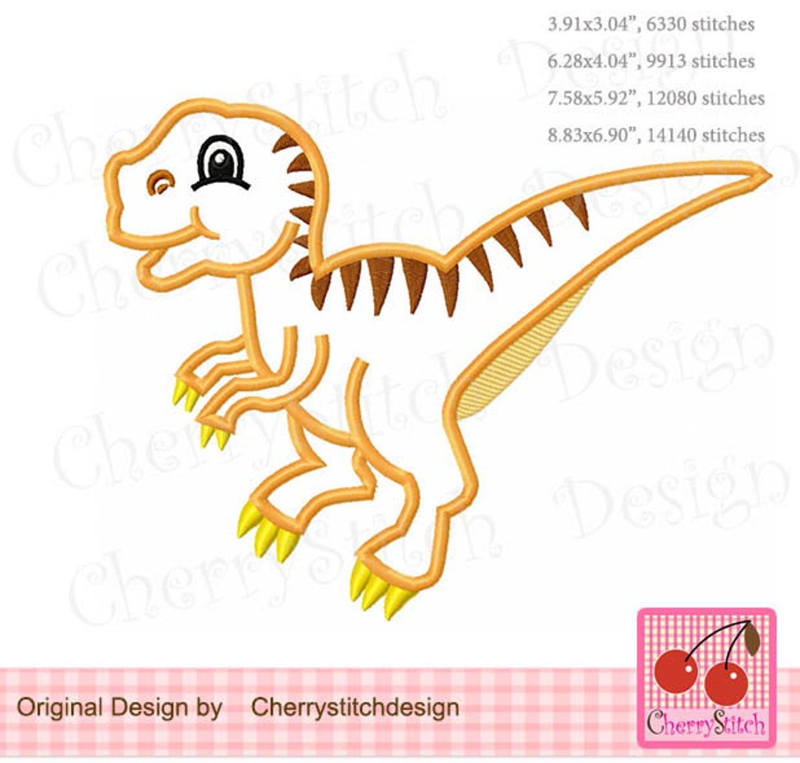Dinosaur Animal Machine Embroidery Applique Design - Etsy