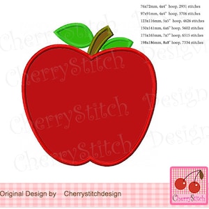 Embroidery School Apple Machine Embroidery Applique