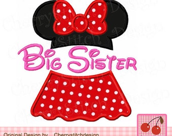 刺繍ミニーお姉さん機械刺繍アップリケ