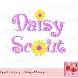 Daisy scout Machine Embroidery Design - 4x4 5x5 6x6"