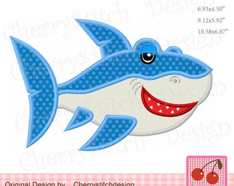 Shark Sea Animal Machine Embroidery Applique