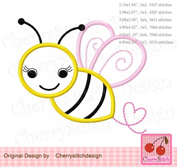 Embroidery Bumble Bee Machine Embroidery Applique Design - Etsy UK