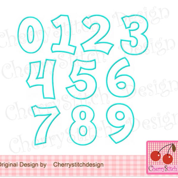 Numbers set Birthday Embroidery Machine applique Design - 4x4 5x5 6x6"