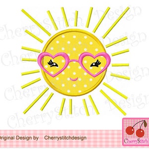 Sunshine Machine Embroidery Applique Design for girls 03