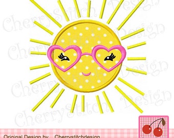Sunshine Machine Embroidery Applique Design for girls 03
