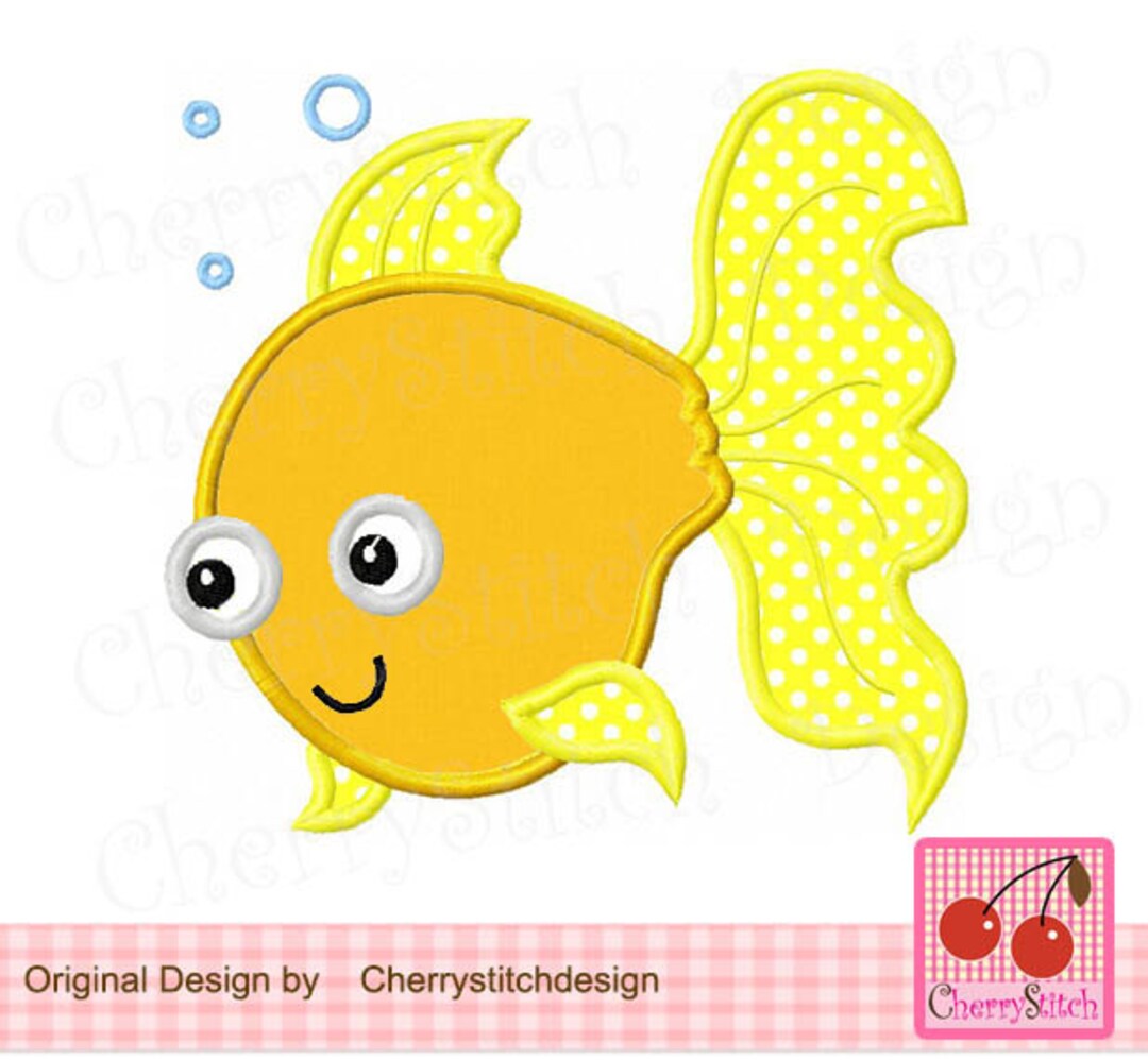 Goldfish Fish Machine Embroidery Applique Design - Etsy