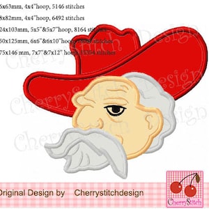 Colonel Inspired Vintage Machine embroidery Applique