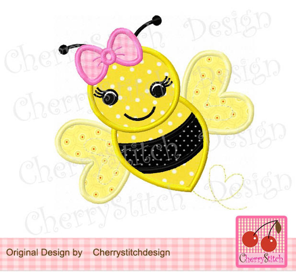 Bumble Bee Machine Embroidery Applique Design Etsy