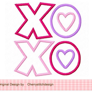 XOXO Valentine's Day Machine Embroidery Applique Design