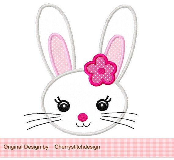 Easter bunny machine embroidery design for girls 4x4 5x5 Easter bunny machine embroidery design for girls 4x4 5x5