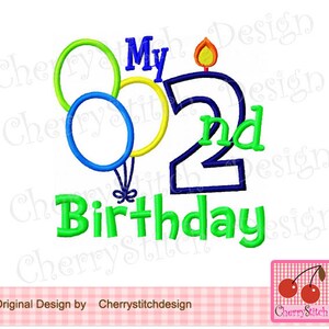 My 2nd Birthday Machine Embroidery Applique Design for boys image 2