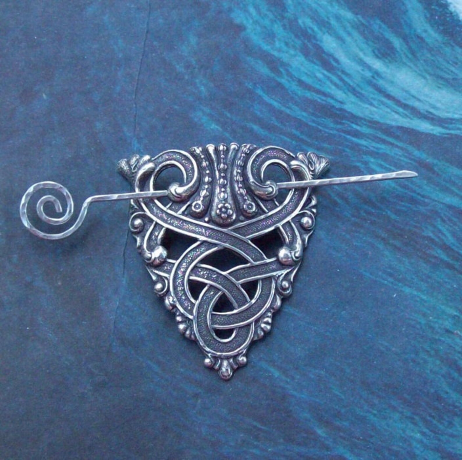 Celtic Shawl Pin Silver Celtic Scarf Pin Celtic Hair slide | Etsy