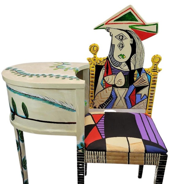 Picasso Femme au Jardin telephone chair painted by Artist Todd Fendos