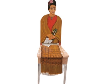 Frida Kahlo Letter to Trotsky  Chair Painted by Artist Todd Fendos