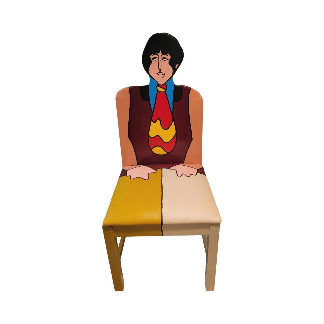 The Beatles Yellow Submarine Artwork Upcycled Chairs by Todd