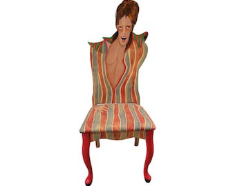 David Bowie chair painted by Artist Todd Fendos