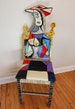 Picasso Femme au Jardin upcycled chair painted by Artist Todd Fendos 