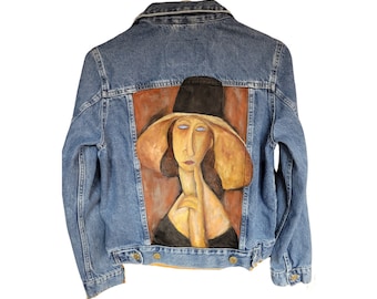 Modigliani Jean Hebuterne in a Hat Denim Jacket by Todd Fendos