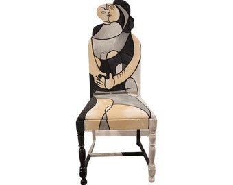 Picasso Seated Woman chair painted by Artist Todd Fendos