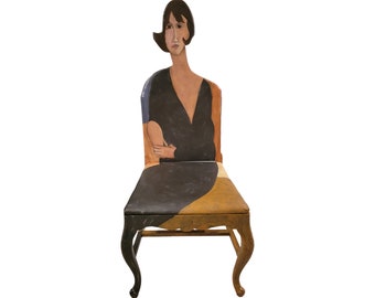 Modigliani Portrait of Madame Reynouard chair painted by Artist Todd Fendos