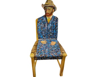 Van Gogh Self-Portrait chair painted by Artist Todd Fendos