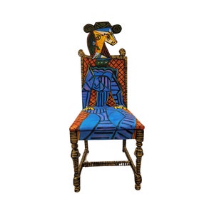 Picasso Femme Assise Dans un Fauteuil painted chair by Artist Todd Fendos