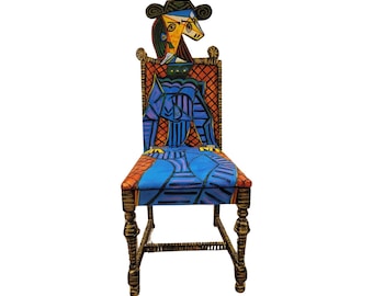 Picasso Femme Assise Dans un Fauteuil painted chair by Artist Todd Fendos