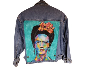 Frida Kahlo Denim Jacket created by Todd Fendos