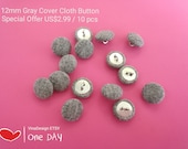 12mm Mini Cover Cloth Button Gray Cover Cloth Button Small Gray Cover Cloth Button Mini Button Baby Gray Button On Sales Cover Cloth Button