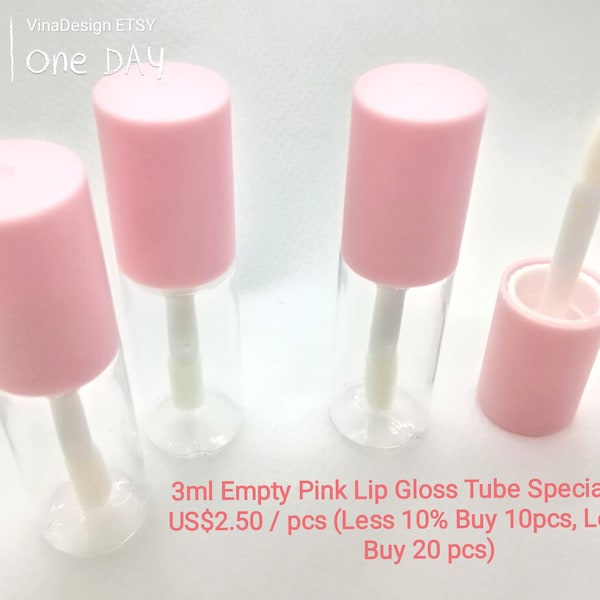 3ml Small Empty Pink Lip Gloss Tube Lip Moisturizer Bottle Small Lip Gloss Container Lip Gloss Sample Bottle Lip Gloss Holder Lip Gel Bottle