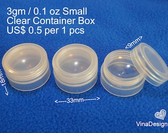 Small 3g Clear Plastic Container Cosmetic Box Small Plastic Box Cosmetic Box Small Box Lip Balm Storage Box Small Sample Box Cream Container