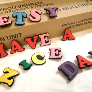 Large A-Z Plastic Colorful Shoe Letter Charm Big Color Shoe English Alphabets Charm Shoe Charms Crocs Shoe Letter Charm 3D Letter Shoe Charm