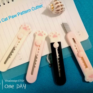Small Cat Paw Shape Cutter Cat Paw Pattern Cutter Cat Claw Shaper Cutter Portabkle Pink Cutter Cutter with Clip Black Cutter Cute Craft Tool