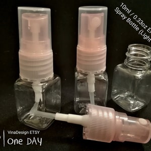 10ml / 0.33oz Empty Square Spray Bottle Light Pink Spray Empty Bottle Small Travel Bottle Square Spray Bottle Cosmetic Clear Spray Bottle