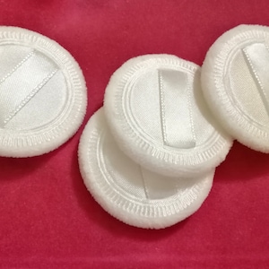 2pcs 45mm Medium White Powder Puff Dry Powder Puff Round Powder Puff Thick Powder Puff Cosmetic Puff Make up Powder Puff Cosmetic Puff White