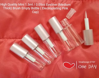 Mini 1.5ml/0.05oz Eyeliner MEDIUM Thick Brush Empty Bottle High Quality Small Eyeliner Tube Eyelashes Glue Bottle Double Eye Lid Glue Bottle