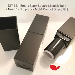 DIY 12.1 Empty Black Square Lipstick Tube Empty Lipstick Tube Empty Lipstick Bottle Empty 12.1 Lipstick Container Square Empty LipBalm Tube