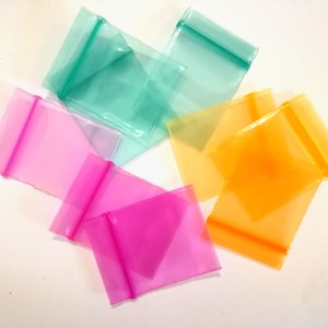 Mini 3cmx4cm Color Zip Bag Plastic Zip Bag 100pc Transparent Green Zip Bag Thick Zip Bag Pink Reusable Bag Orange Zip Bag Tiny Parts Storage