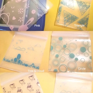 100 pcs Super Thick Mini 3x4cm Green Tree Pattern Clear Zip Bag Mini Pink Zip Bag Reusable Bag Blue Powder Storage Bag Circle Seal Bag