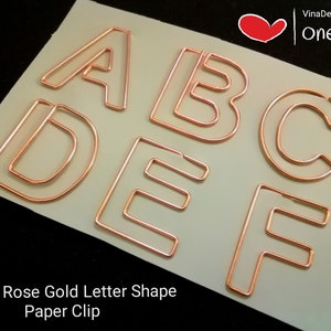 28mm Rose Gold Letter Shape Paper Clip 1 set A - Z  Letter Paper Clip Cute Paper Clip Metal Paper Clip Large Rose Gold Paper clip