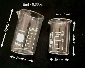 Mini Glass Measuring Cup w/ Glass Rod Set 5ml Measuring Tube 10ml Glass Measuring Tube Stirring Glass Rod Mini Burning Tube w/ Measurement