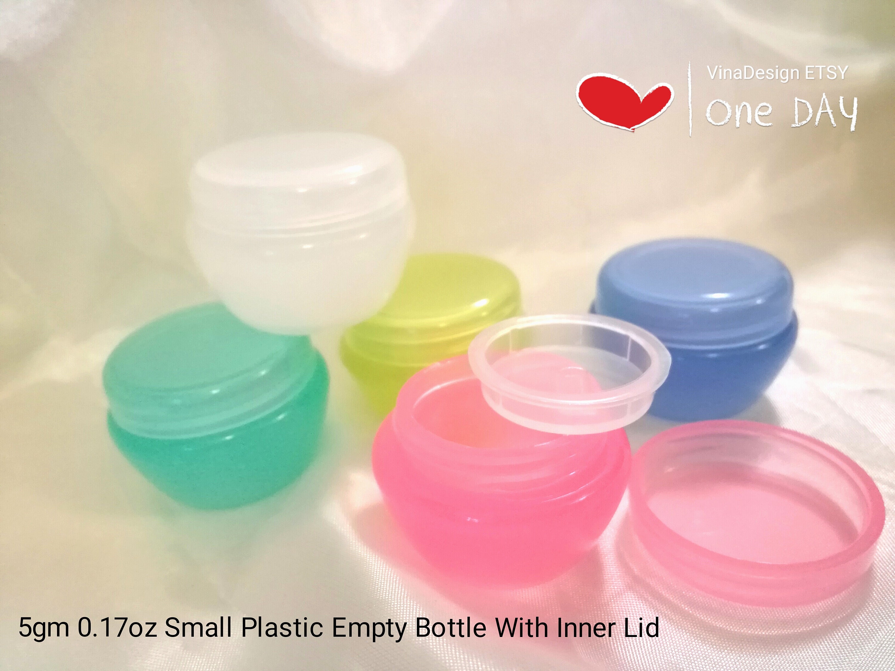 5gm 0.17oz Small Plastic Empty Bottle With Inner Lid Small
