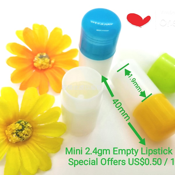 2.4gm Mini Colorful Lip Balm Tube Mini LipStick Tube Small Plastic Lip Balm Empty Tube Small Lipstick Tube Empty Tube Twist Up Lipstick Tube