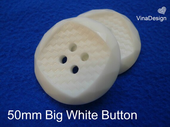 Extra large white buttons deals