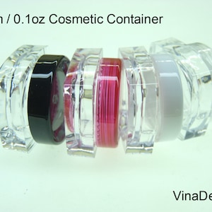 3gm Clear Plastic Bottle w/ Sealed Pad Cosmetic Box Square Plastic Bottle Clear Cosmetic Jar Lip Balm Container Storage Box travel bottles