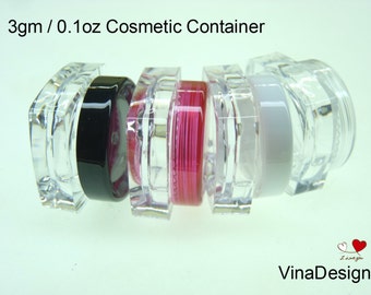 3gm Clear Plastic Bottle w/ Sealed Pad Cosmetic Box Square Plastic Bottle Clear Cosmetic Jar Lip Balm Container Storage Box travel bottles